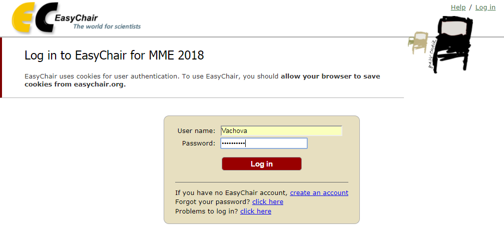 Log in to EasyChair for MME 2018